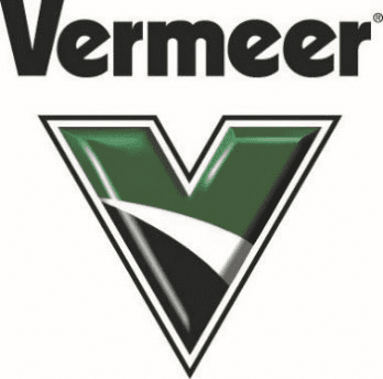 Vermeer wordmark above green and black V emblem