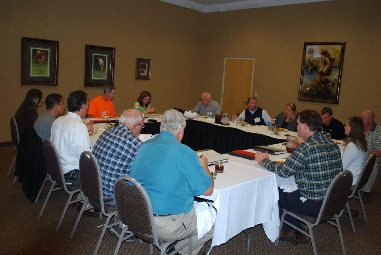 Business meeting around a table.