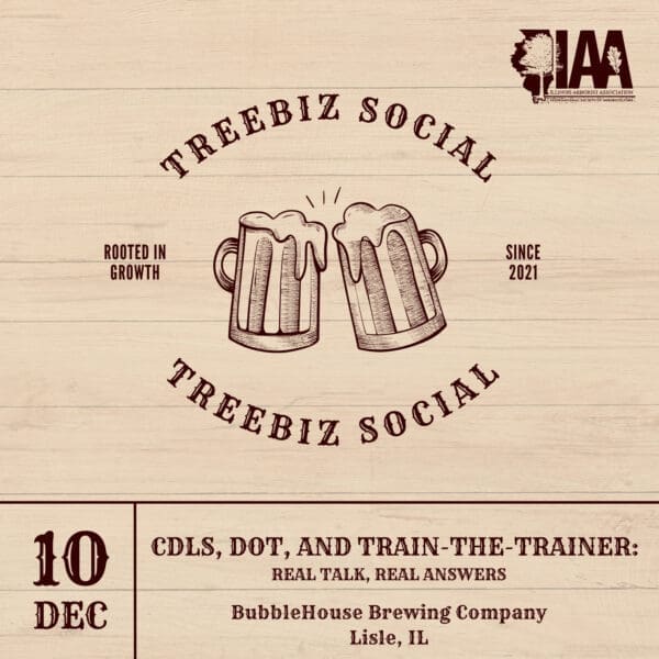 TreeBiz Social event poster with beer mugs.