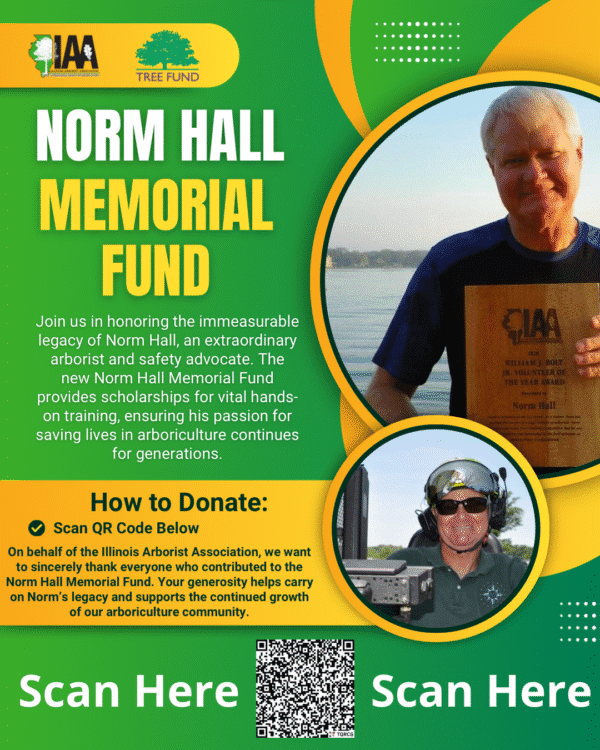 Norm Hall Memorial Fund donation information poster.